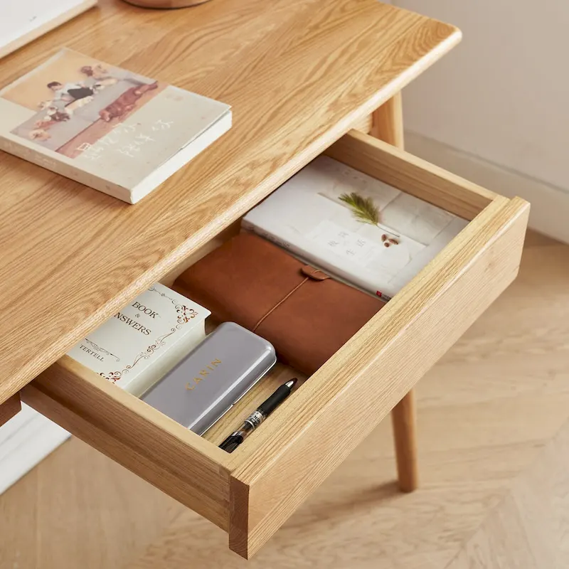 Solid Wood Study Desk with Drawer