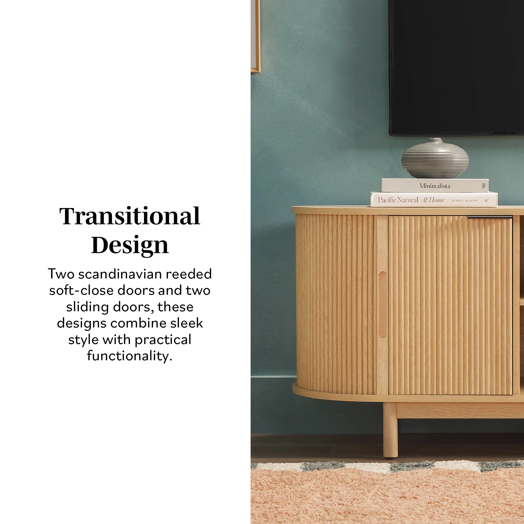 Chloe Modern Reeded TV Stand