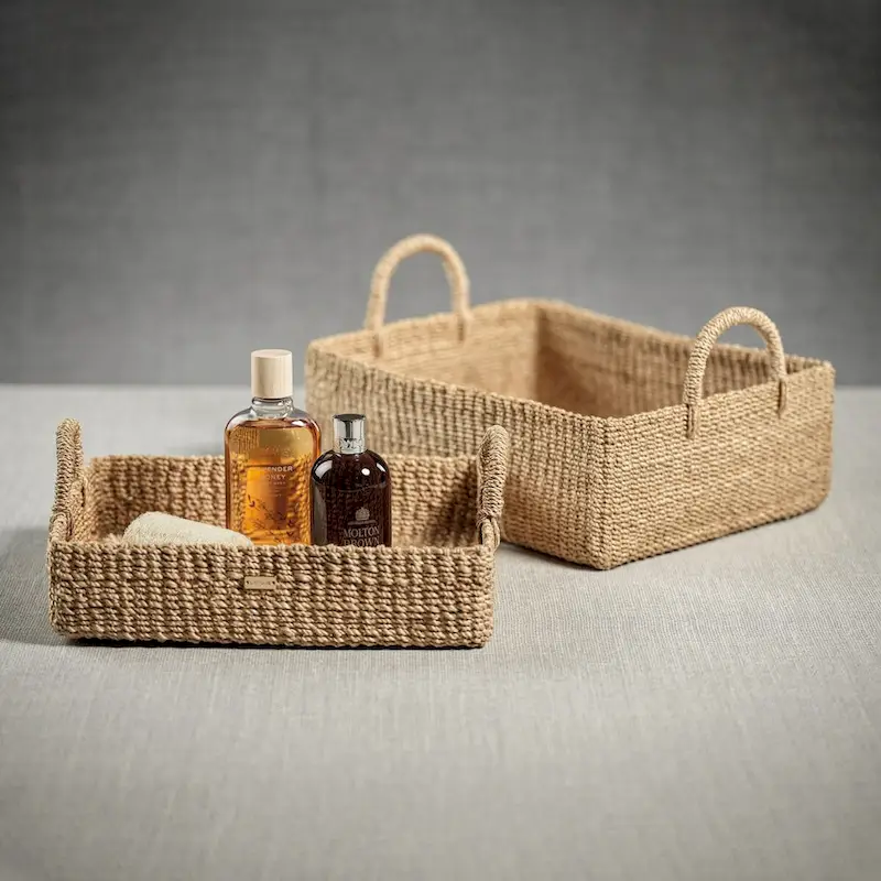 Lucena Rectangular Abaca Trays, Set of 2