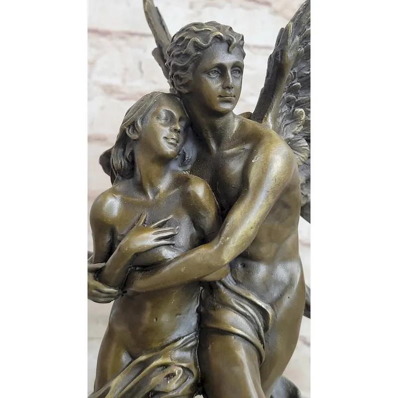 Signed Jean Debut Eros And Psyche Greek Mythology Venus Bronze Statue Sculpture