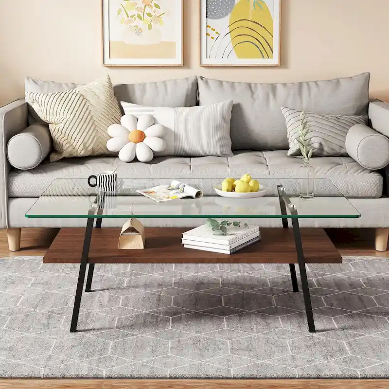 38.58 Rectangle Coffee Table with Modern Design