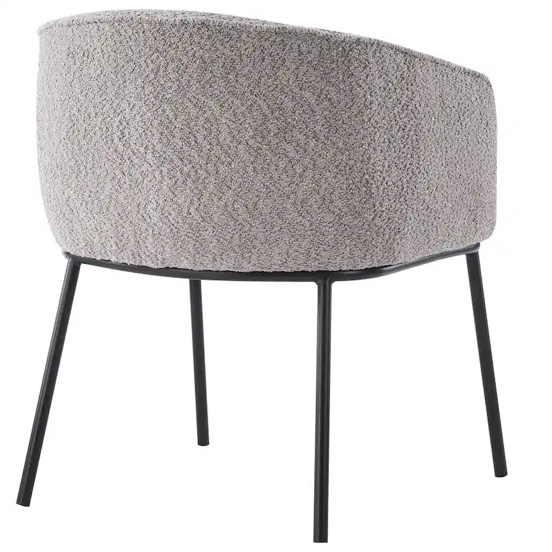 Set of 1 Boucle Upholstered Accent Barrel Armchair