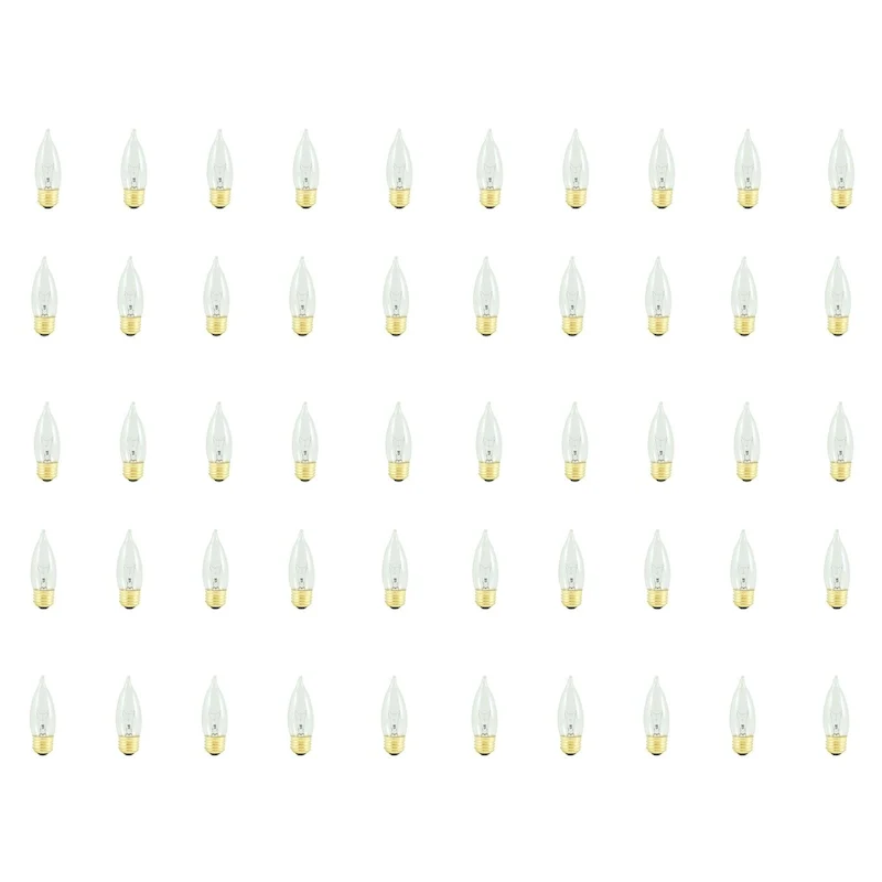 Bulbrite Pack of (50) 40 Watt Dimmable Clear CA10 Incandescent Light Bulbs with Medium (E26) Base, 2700K Warm White Light