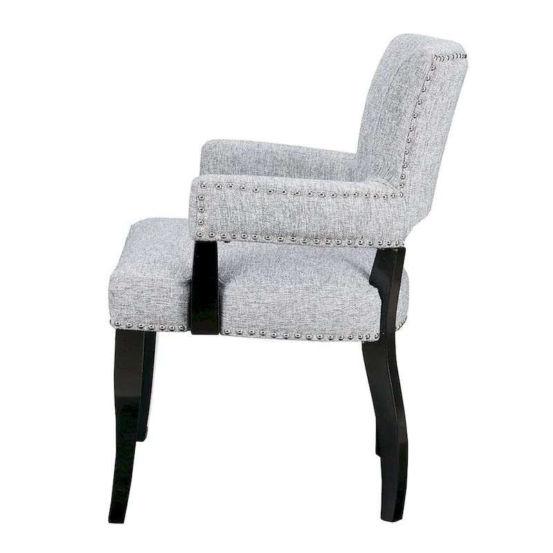 Arm Dining Chair 1 Piece, Silver Nailhead trim Dining Room Chairs