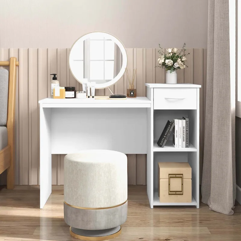 Costway Computer Desk with Drawer Modern Laptop PC Desk with