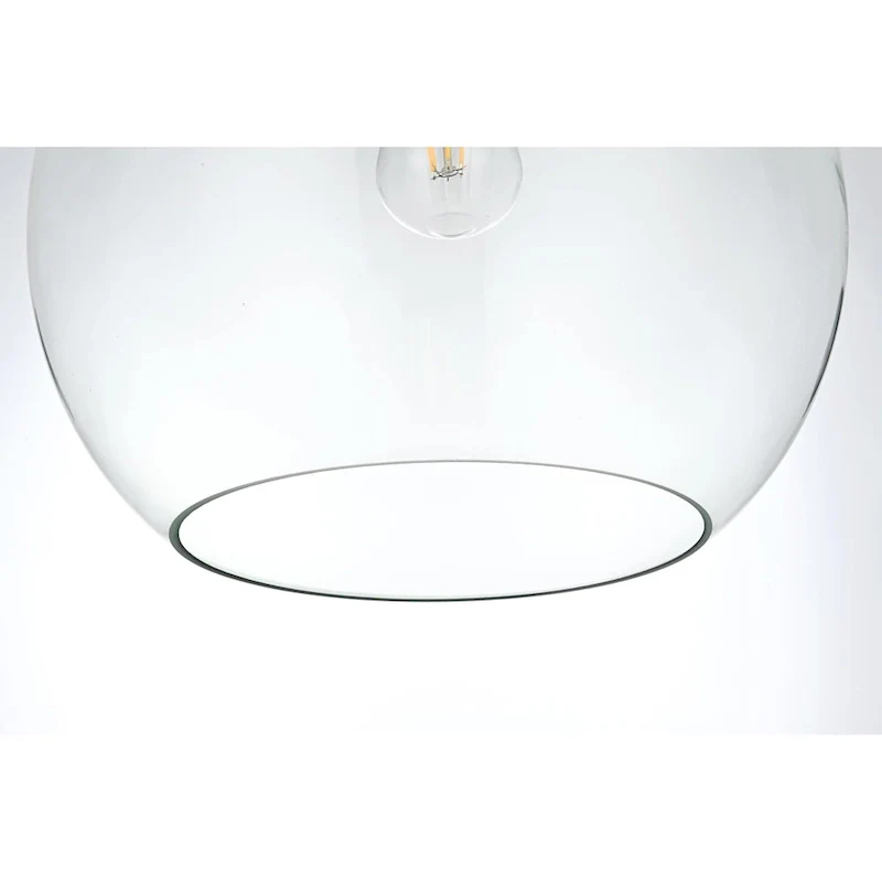 Elegant Lighting Baxter Single Light 14  Wide Pendant with Clear Glass