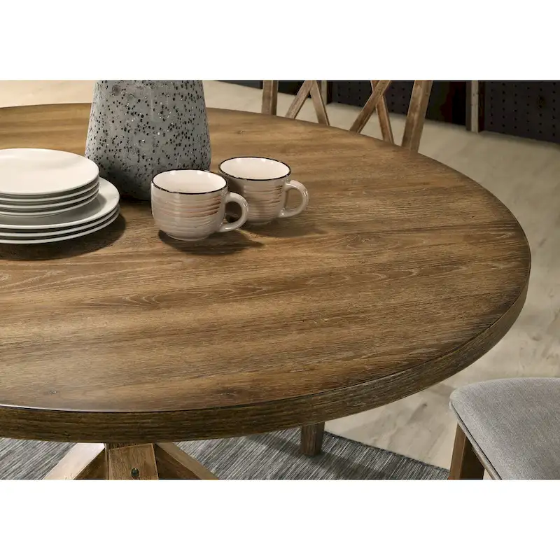 Roundhill Furniture Windvale Cross-Buck Base Dining Table