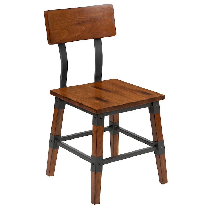 4 Pack Commercial Grade Rustic Antique Industrial Style Wood Dining Chair