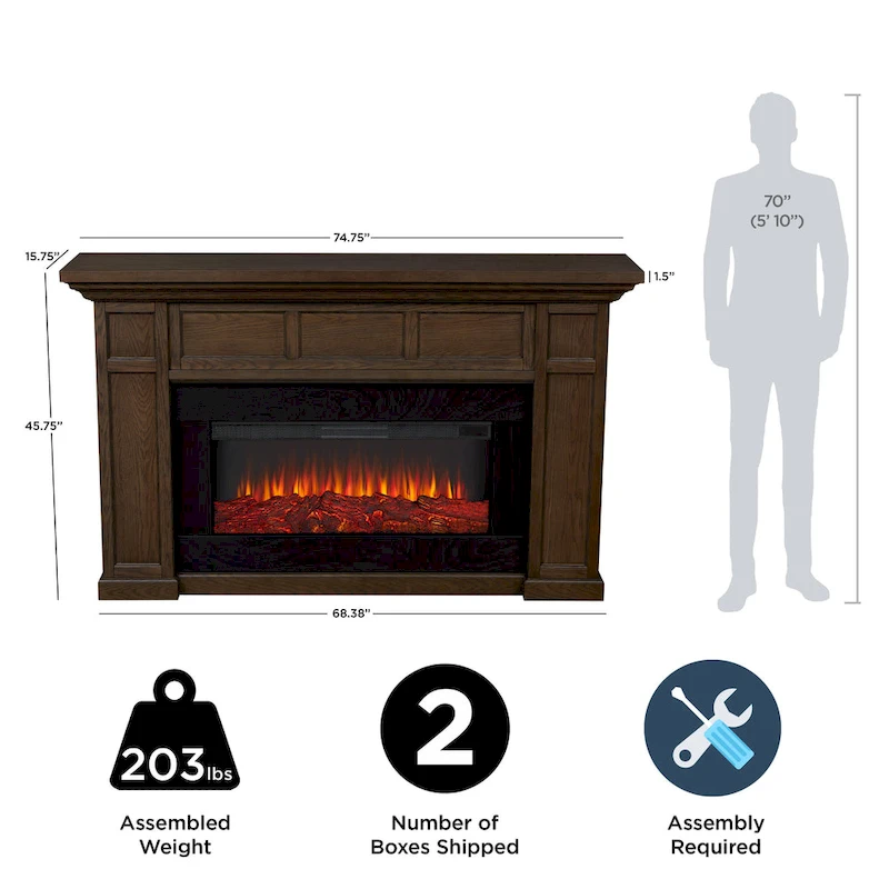 Alcott 75  Landscape Electric Fireplace by Real Flame