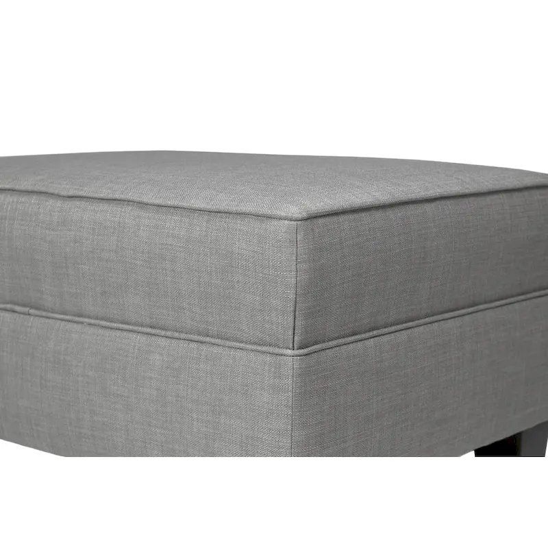 MJL Furniture Madison Squared Fabric Upholstered Welted Ottoman