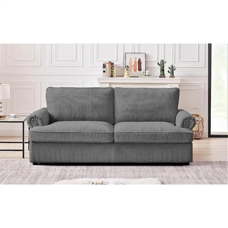 US Pride Furniture Viviana 76 inch Polyester Cushion Back Sofa Bed