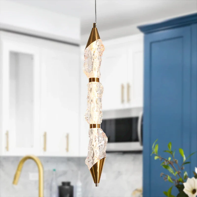 Modern LED 1-Light Gold Pendant Light for Kitchen Island Living Room