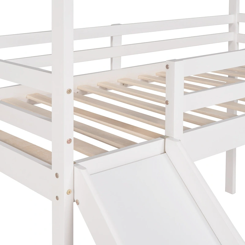 Twin Pine Loft House Bed with Slide