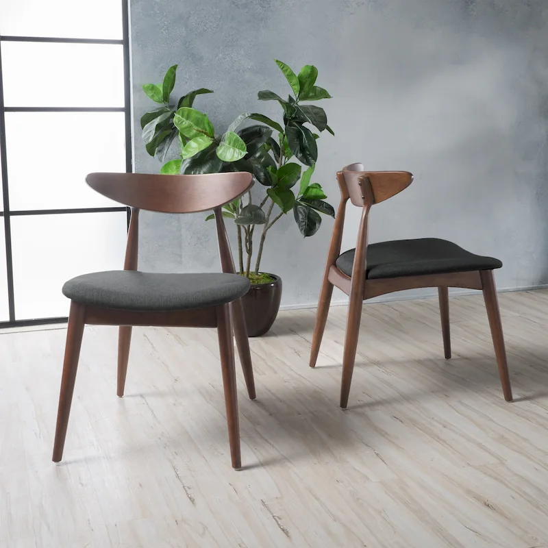 Barron Mid-Century Modern Dining Chairs (Set of 2) by Christopher Knight Home - 22.50   W x 19.75   L x 28.75   H