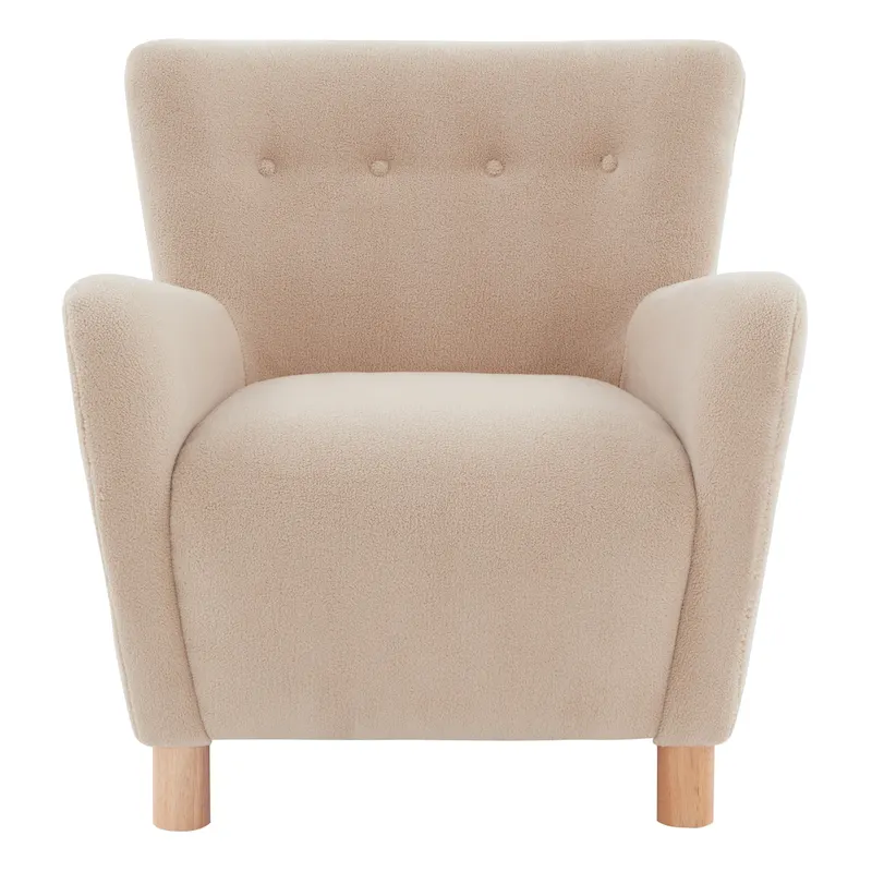 Faux Shearling Accent Chair - 31 In W x 27 In D x 33 In H