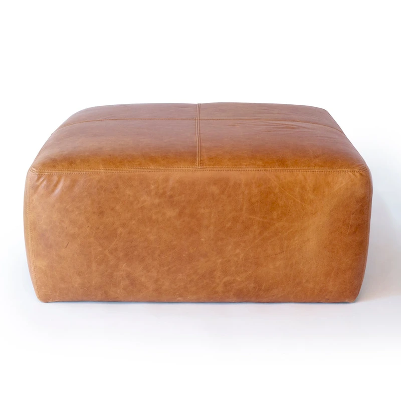 Poly & Bark Sequoia Ottoman - Full Grain Genuine Italian Leather