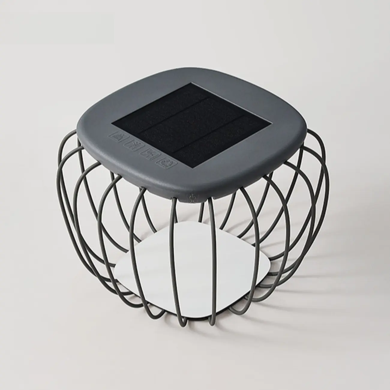 Modern Metal Cage Design Solar Post Cap Light