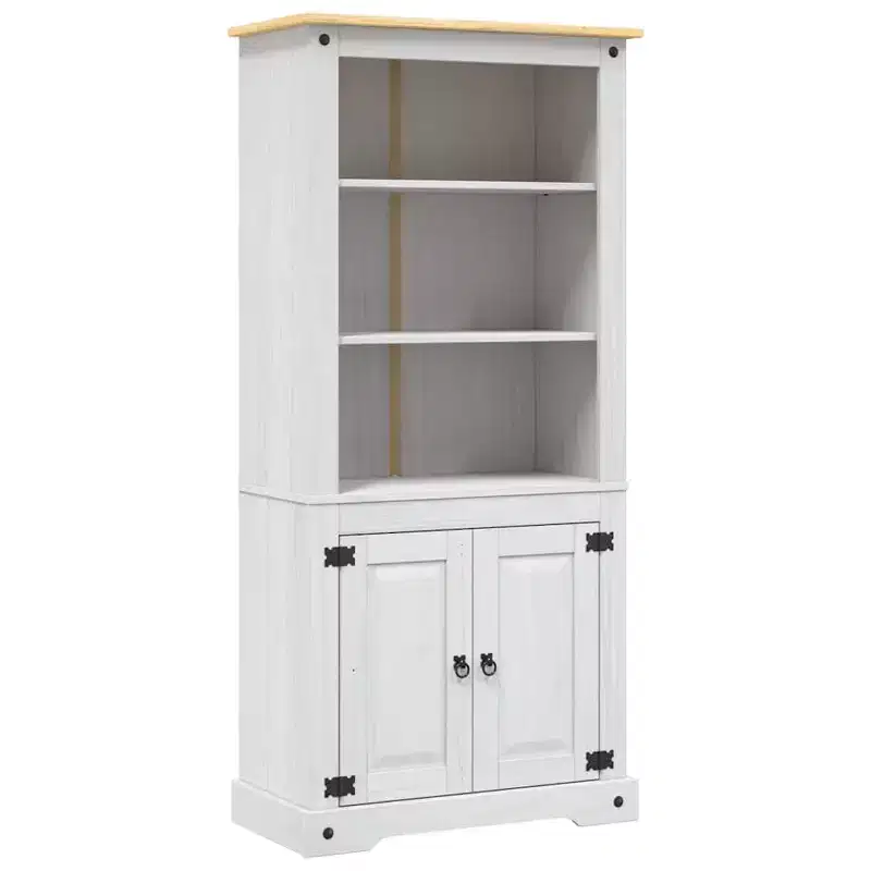 Side Cabinet Brown Solid Pine Wood 31.5x15.7x66.9 in
