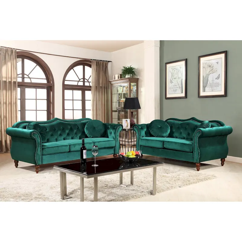 Classic Nailhead Chesterfield Loveseat