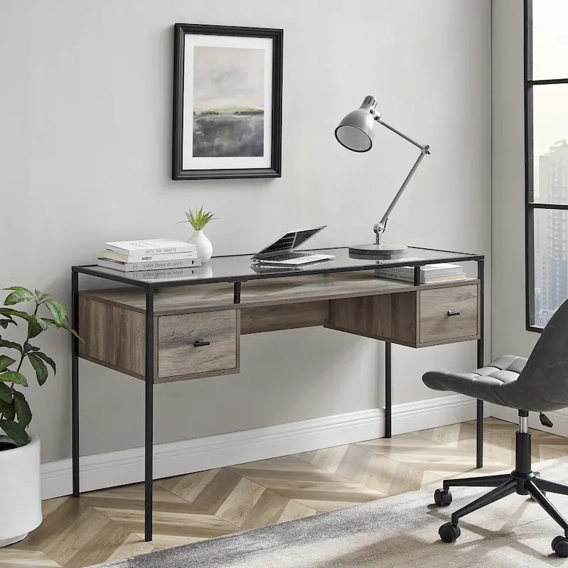 Middlebrook 56-inch Glass Top Writing Desk