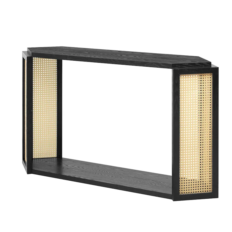 53 Arrow Console Table with Woven Rattan