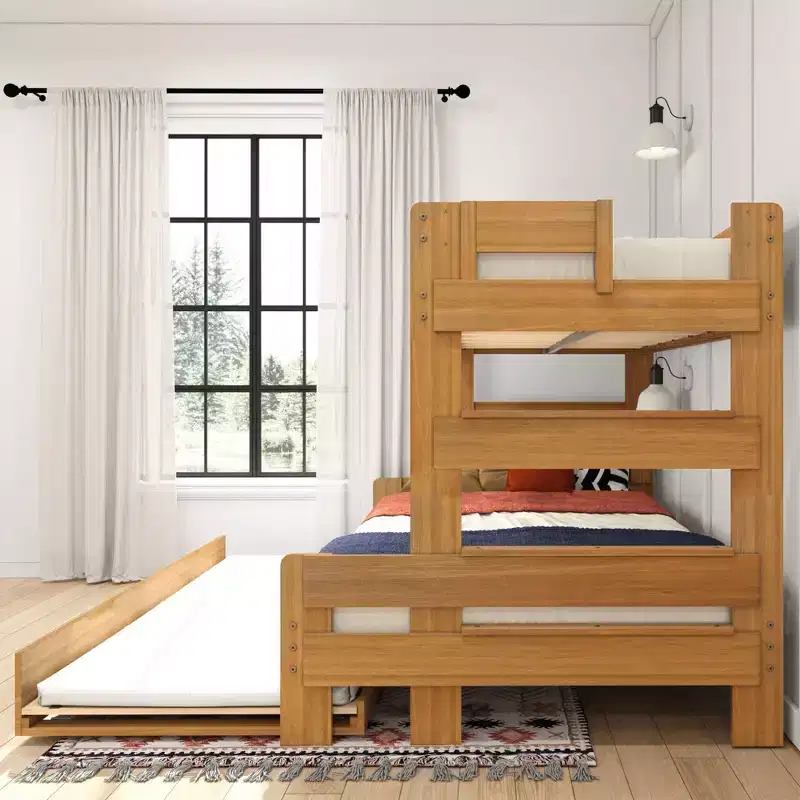 Max & Lily Farmhouse Twin over Full Bunk Bed with Trundle