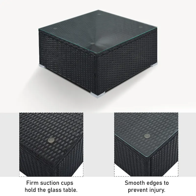 8-Piece Wicker Modular Sectional Sofa Set with Coffee Table