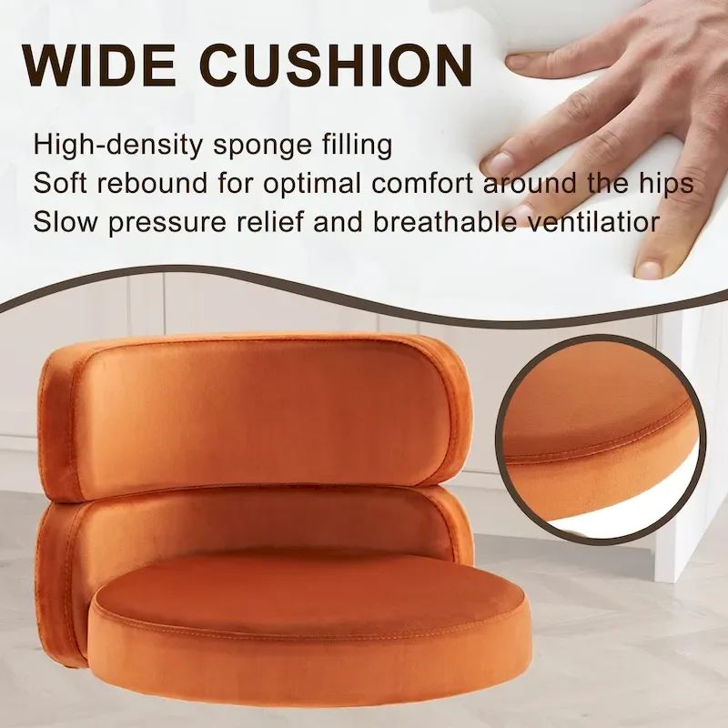 Velvet Counter Bar stool with Height Adjustable and Swivel