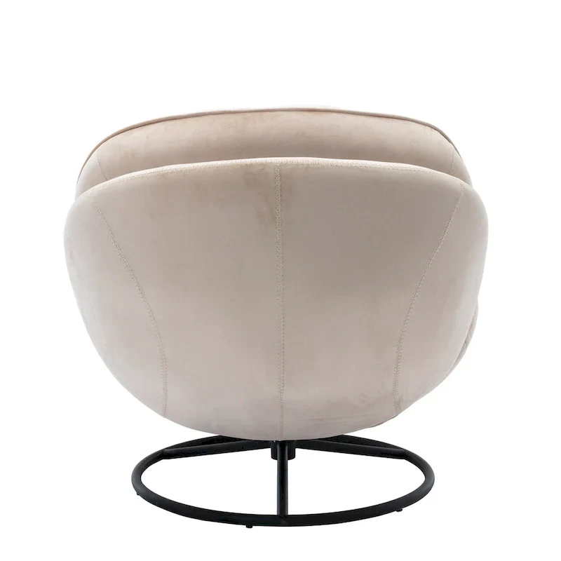 Beige Modern 31.7 Swivel Accent Chair with Ottoman