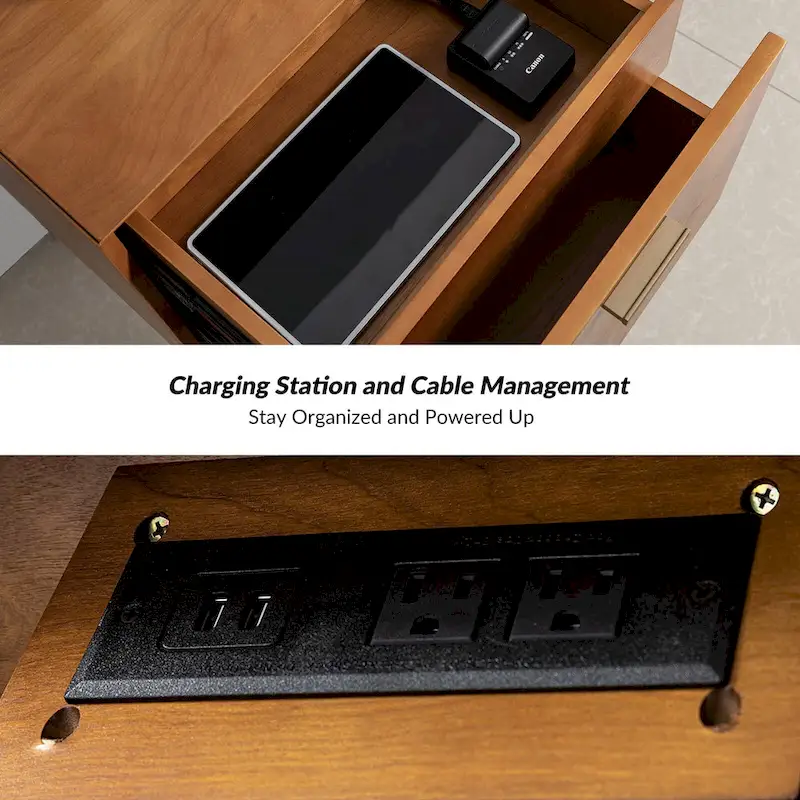 Isabel Mid-Century 2 - Drawer Wood Nightstand