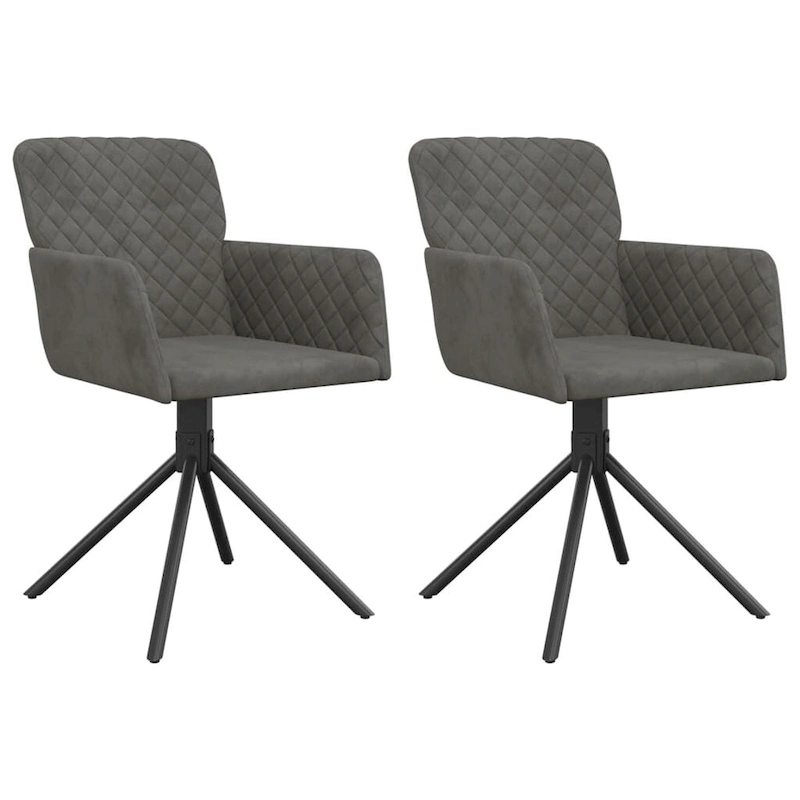 vidaXL Swivel Dining Chairs 2 Pcs Modern Accent Upholstered Side Chair Velvet - 20.3  x 23.2  x 32.9