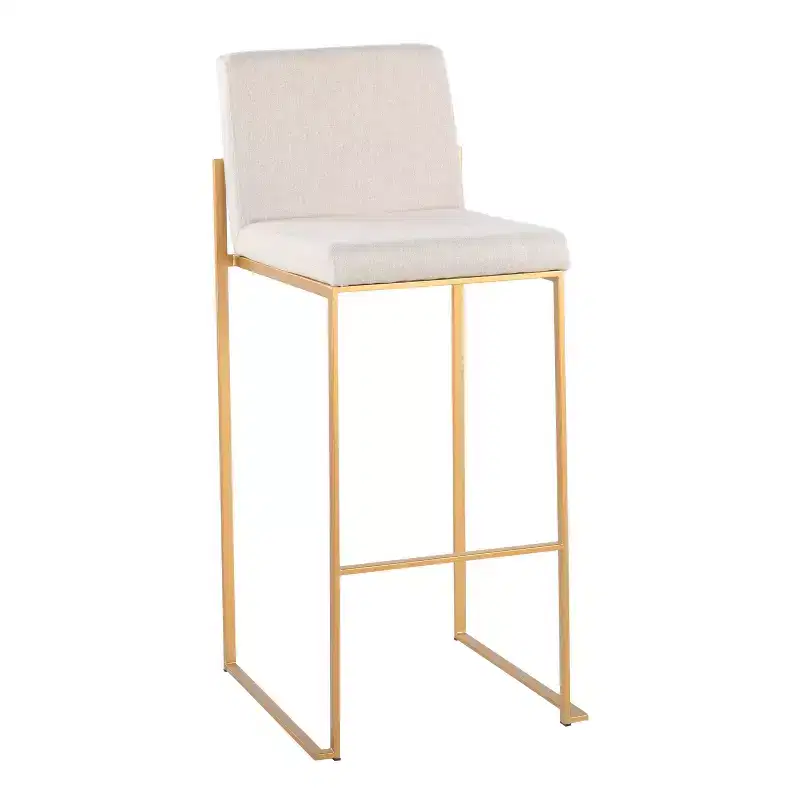 LumiSource Set of 3 Fuji High Back Barstools Fabric