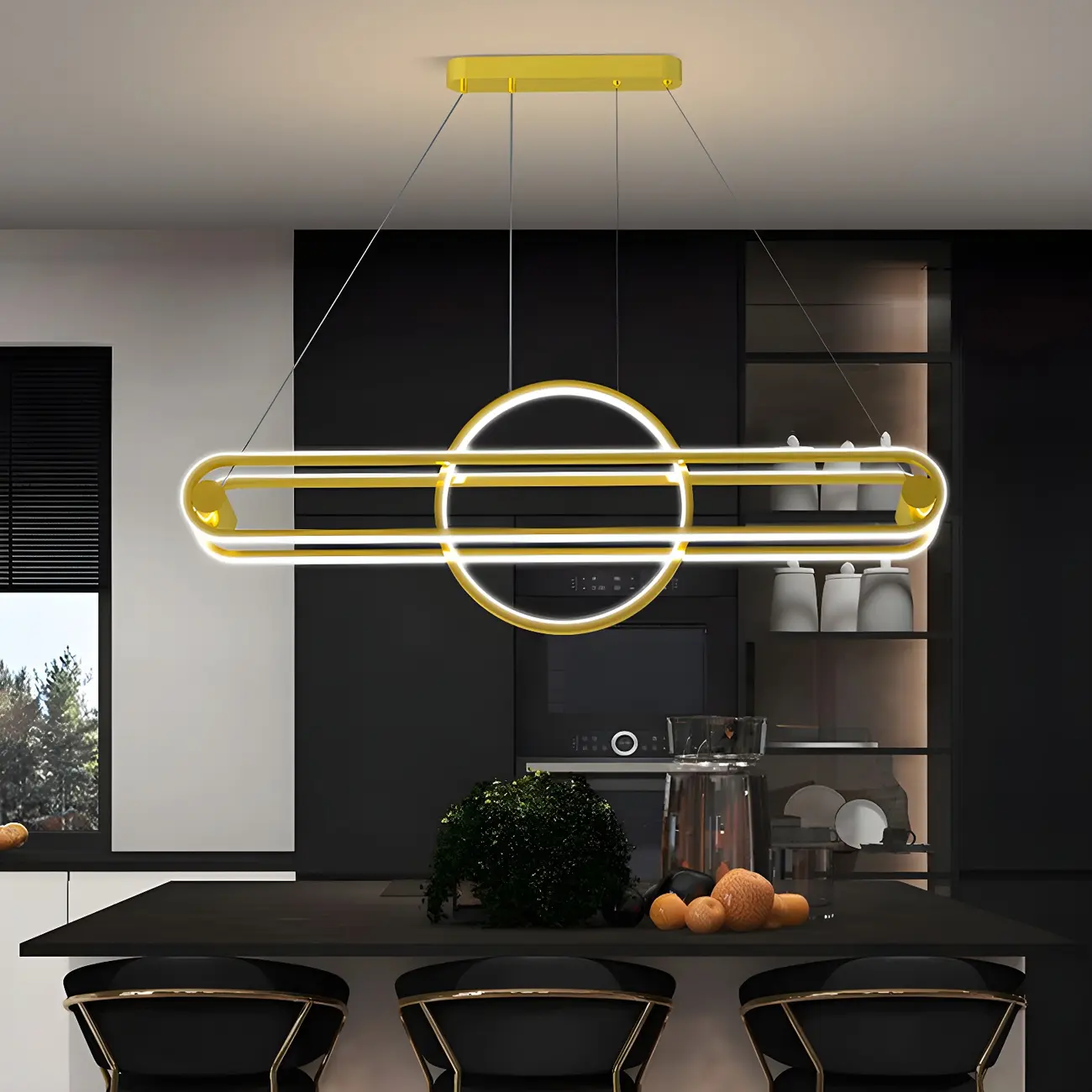 Adjustable Modern Iron Linear Pendant Light
