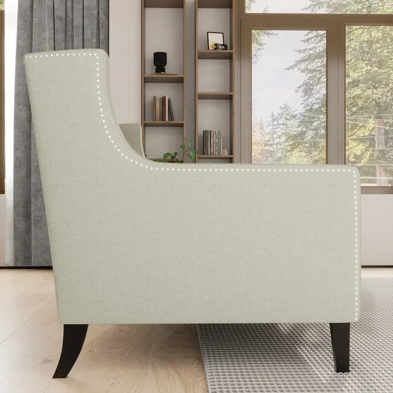 Naro Mid-Century Modern Fabric 3-Seater Sofa with Tufted Backrest by Christopher Knight Home