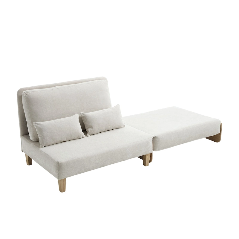 Chenille Upholstered 3-in-1 Convertible Sleeper Foldable Sofa Bed Recliner Chair with 3 Pillows