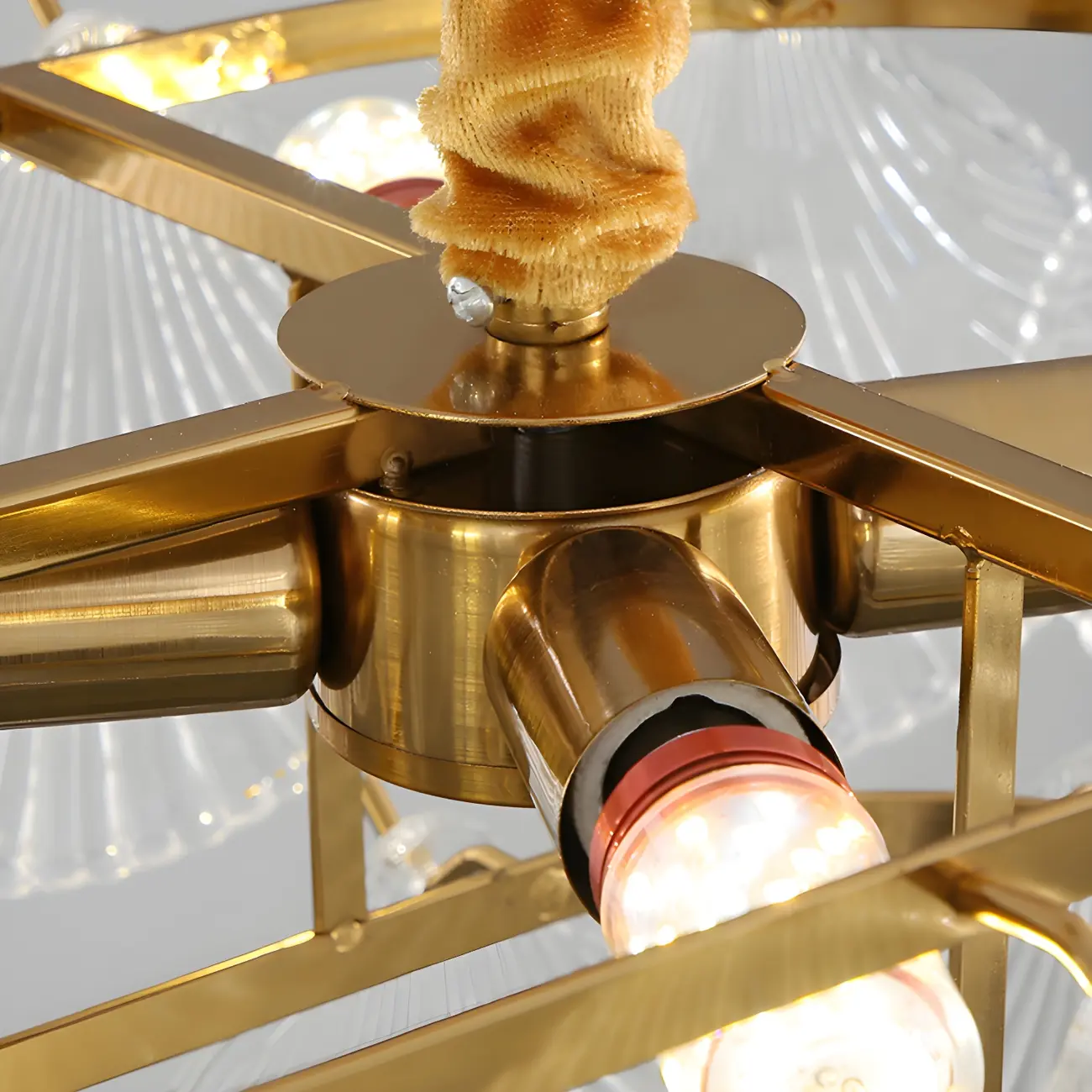 Modern Gold Glass Island Chandelier with 8 Lights