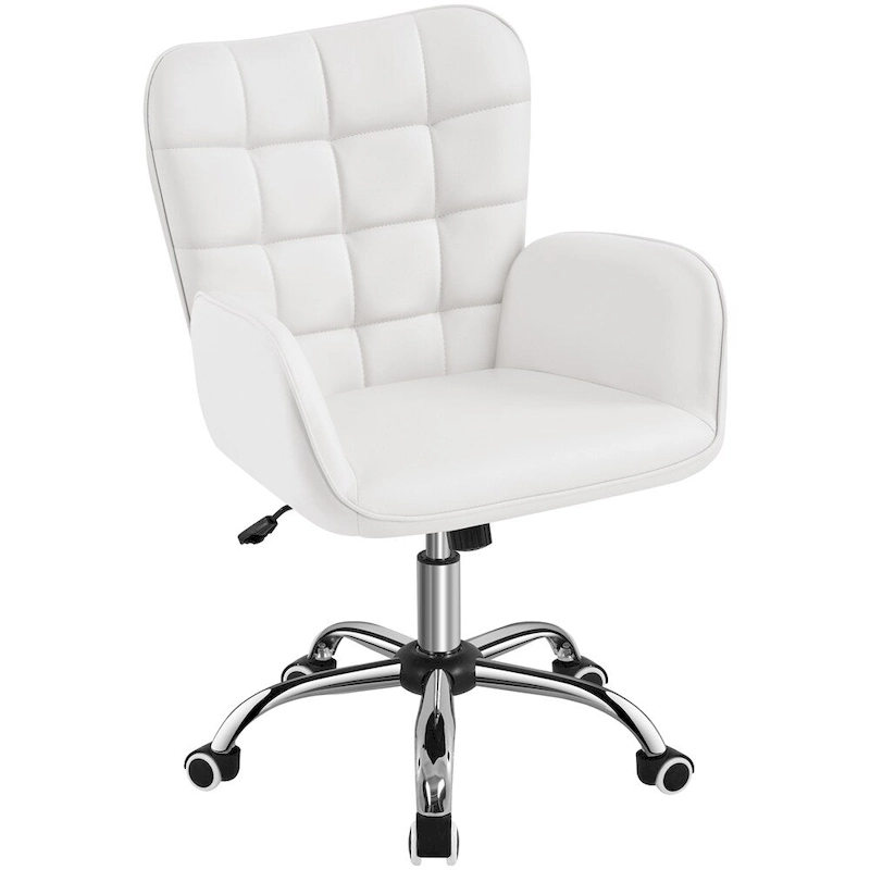 Yaheetech Faux Leather Desk Chair with Padded Armrests Modern Office Chair - N/A