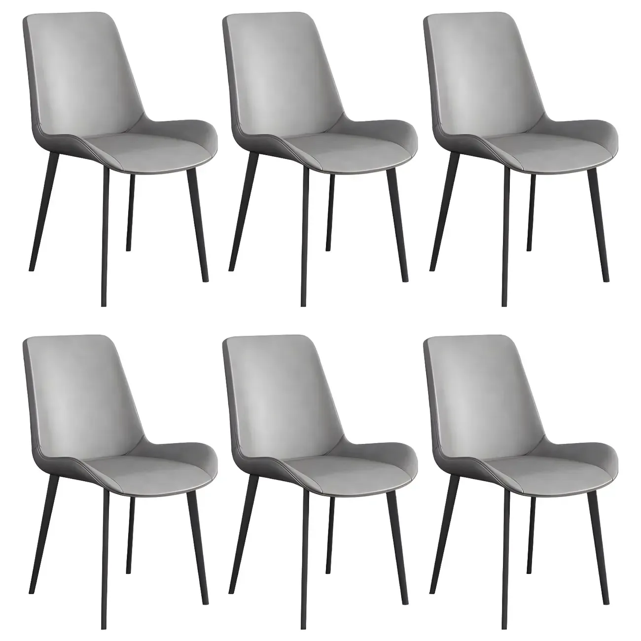 Sloped Armless Leather Upholstered Parsons Dining Chair