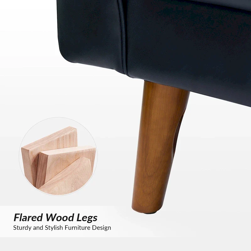 Mid-century Genuine Leather Arm Chair