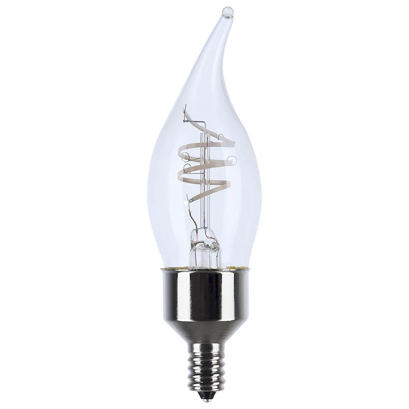 4W LED Reminiscent Flex Gray Coil Filament CA11 Candelabra Base 2700K CCT 120V - Clear