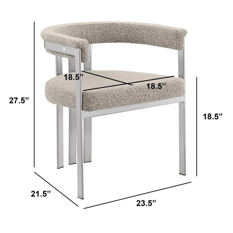 Best Quality Furniture Matte Brushed Chrome Dining Chairs (Set of 2) - N/A