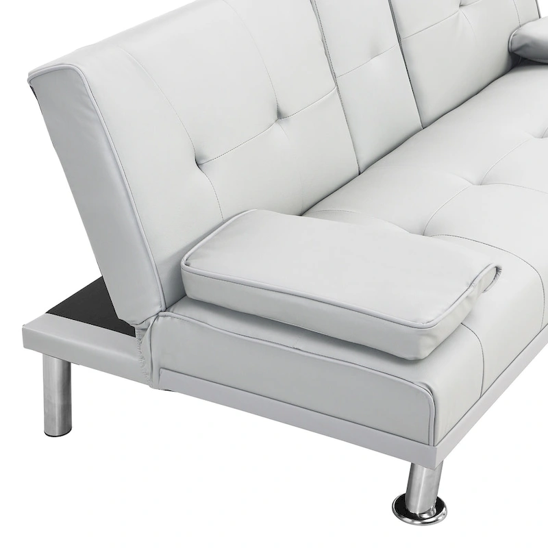 66.1 PVC Loveseat Sofa Bed with Wood Frame and Stainless Legs