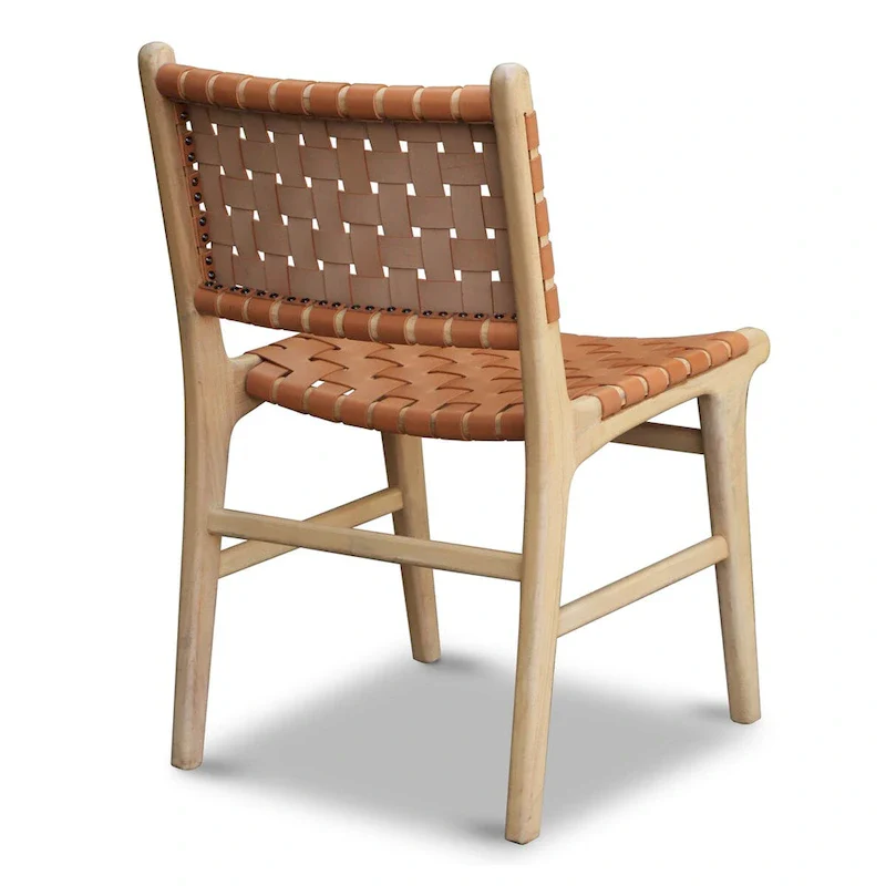 Banda Teak & Leather Dining Chair - Solid Teak Wood Frame