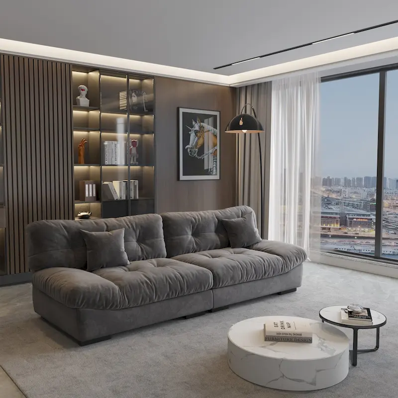 105 Minimalism Cloud Sofa Loveseat with Two Pillow