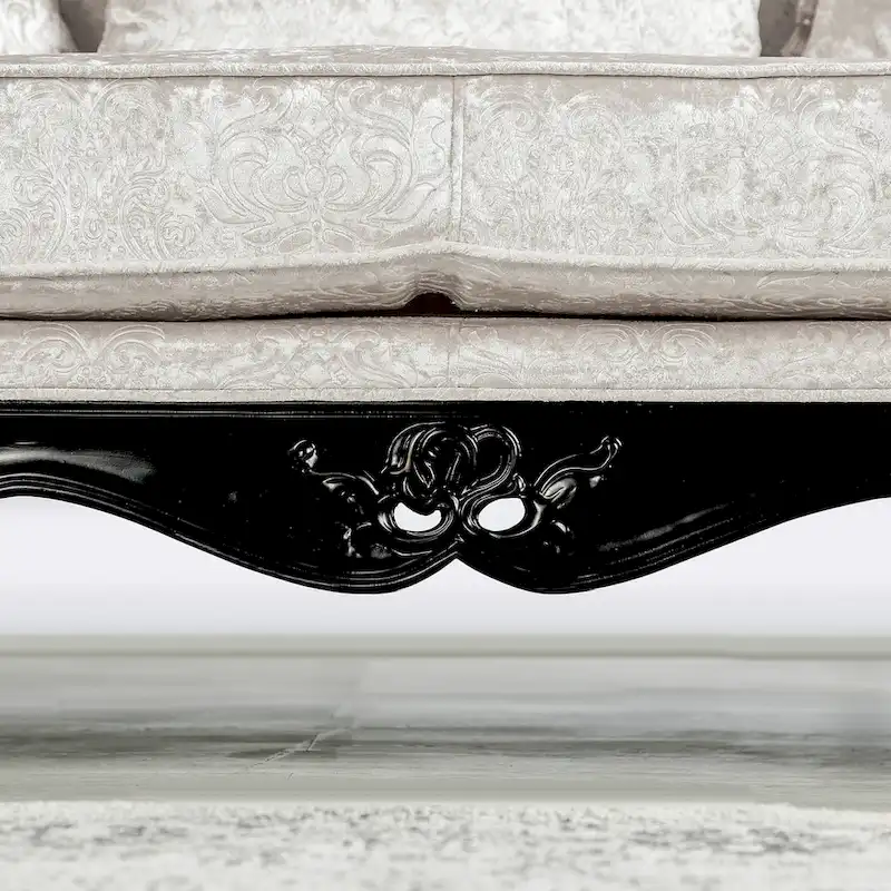 Furniture of America Clarissa Traditional 2-Seater Loveseat with Button Tufted Back and Accent Pillow