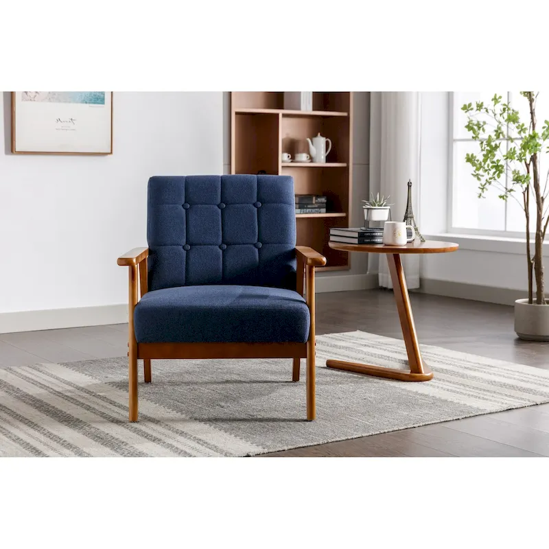 Leisure Accent Chairs Armchair with Solid Wood Armrest and Feet, for Living Room Bedroom Studio chair