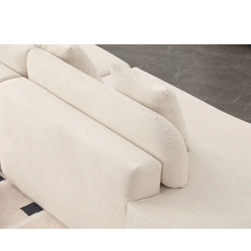 Modern Curved Terrycloth Fabric Combination Sofa No Assembly Required
