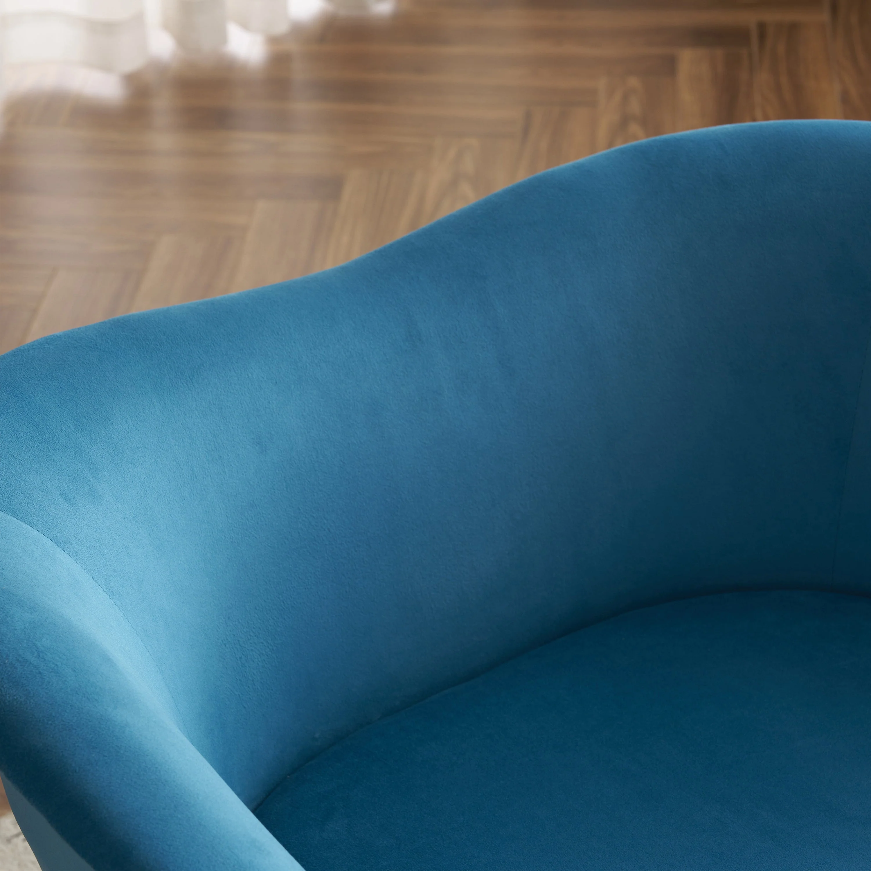 Modern Velvet Accent Chair with Gold Legs