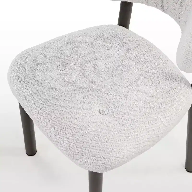 Upholstered Dining Side Chairs Set of 2, White