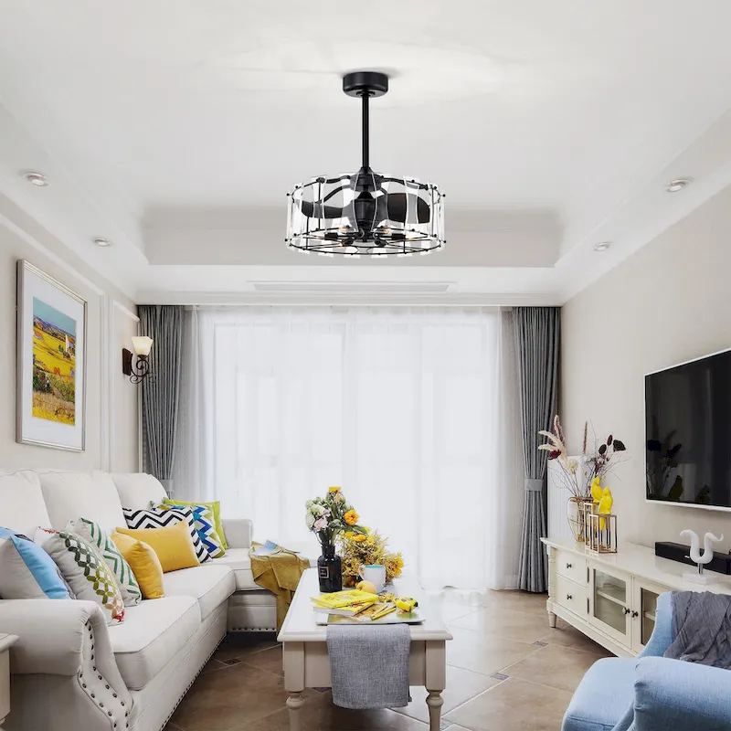 Vinney 25 Inch Modern style Fandelier Lighted with Remote